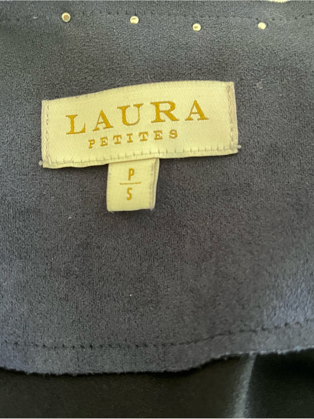 Laura Petites Navy Stud-Trim Longline Blazer - Picture 4 of 6